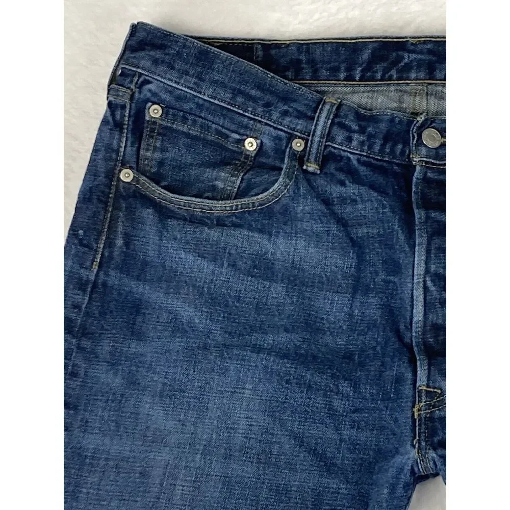 Levi's 501‎ Button Fly Denim Jeans Mens Blue Size 38x30 (36x29 Measured)